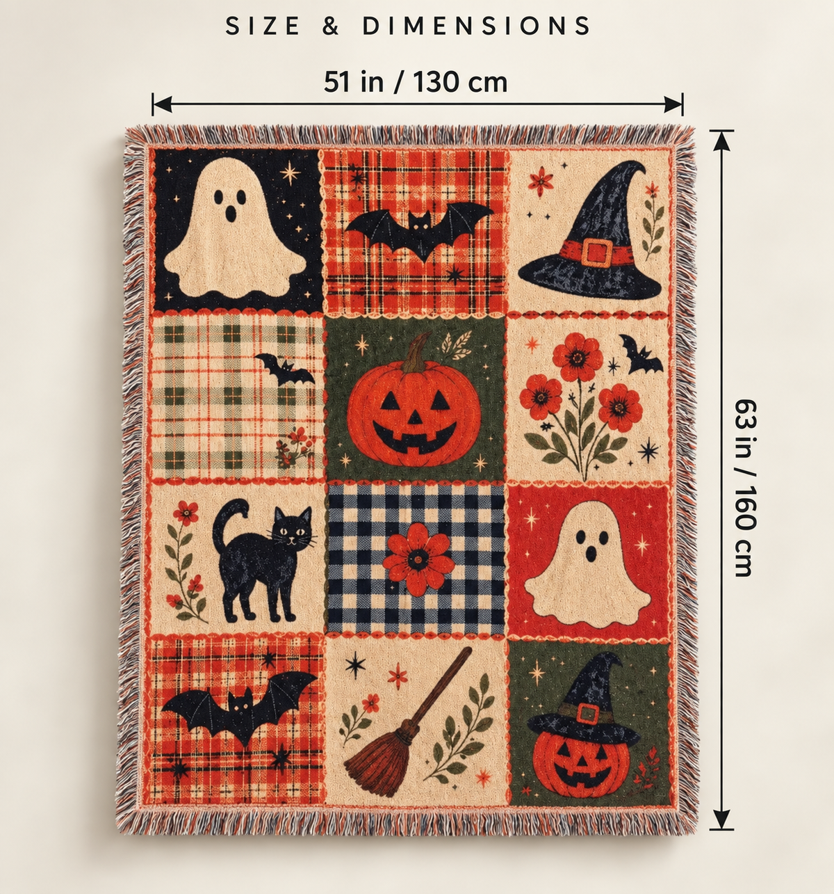 Vintage Halloween Woven Blanket