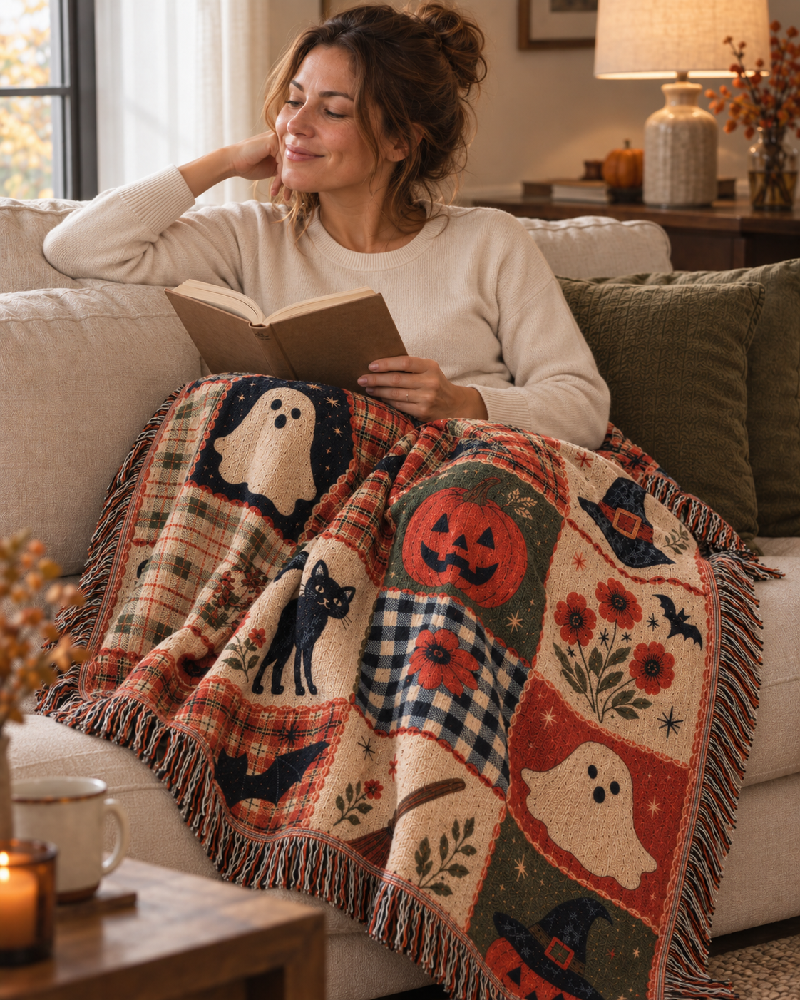 Vintage Halloween Woven Blanket