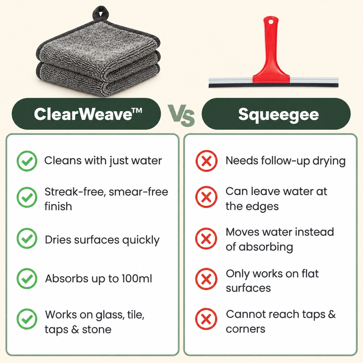 ClearWeave™ - Window & Glass Door Cleaning Cloth