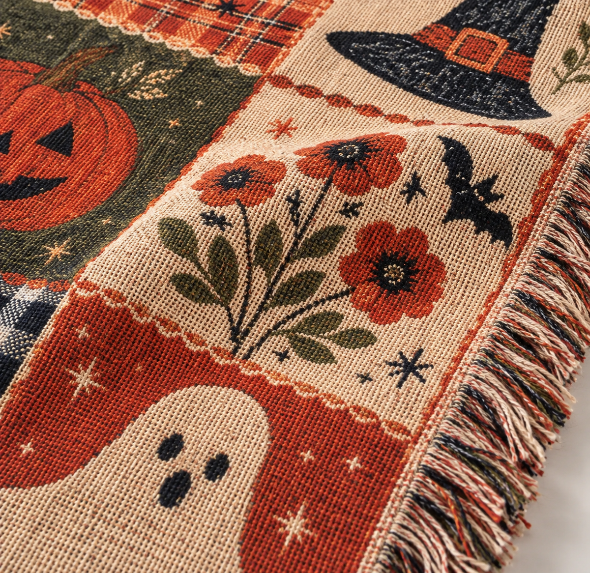 Vintage Halloween Woven Blanket